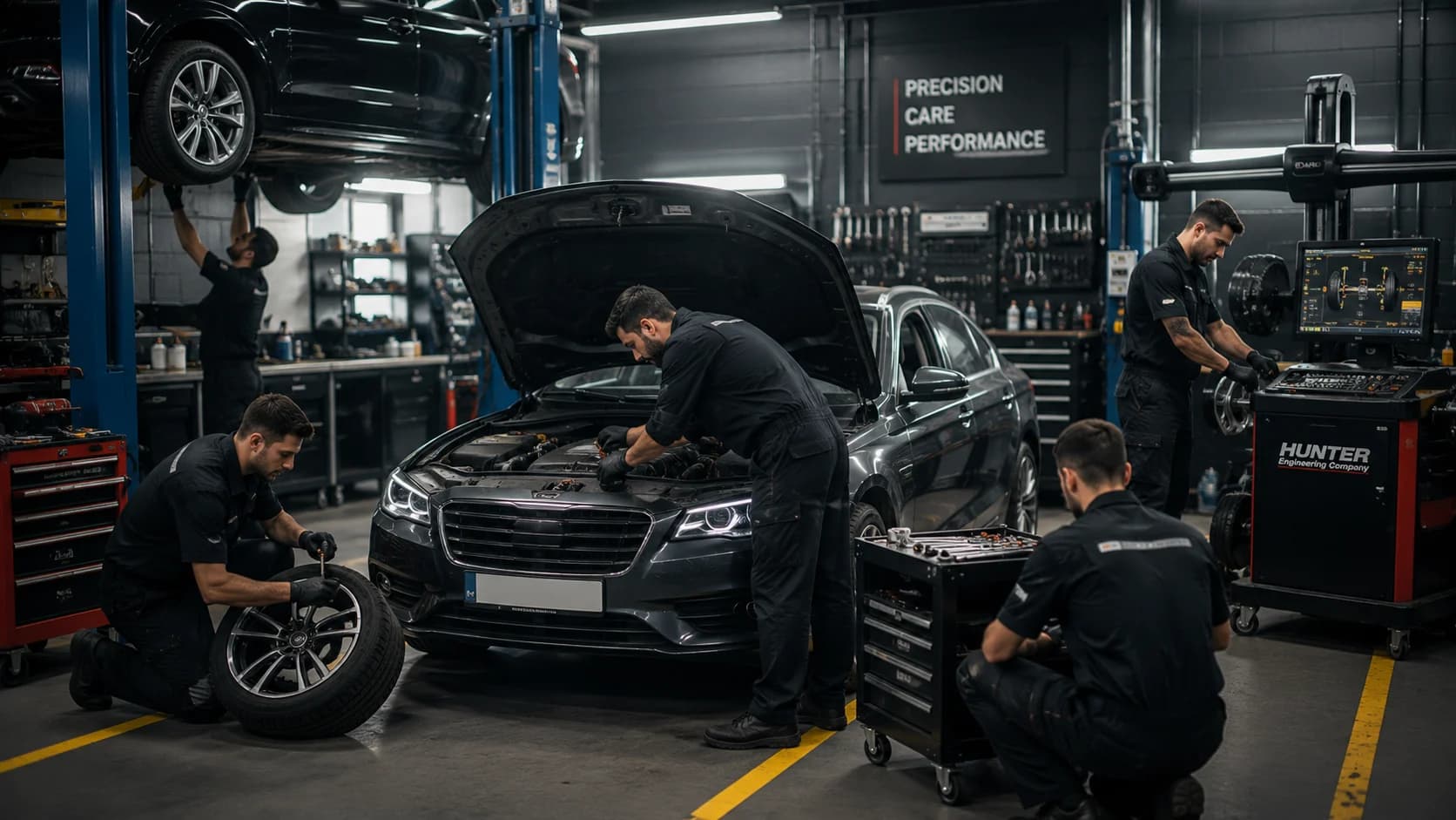 The A to Z Repairers crew in the workshop